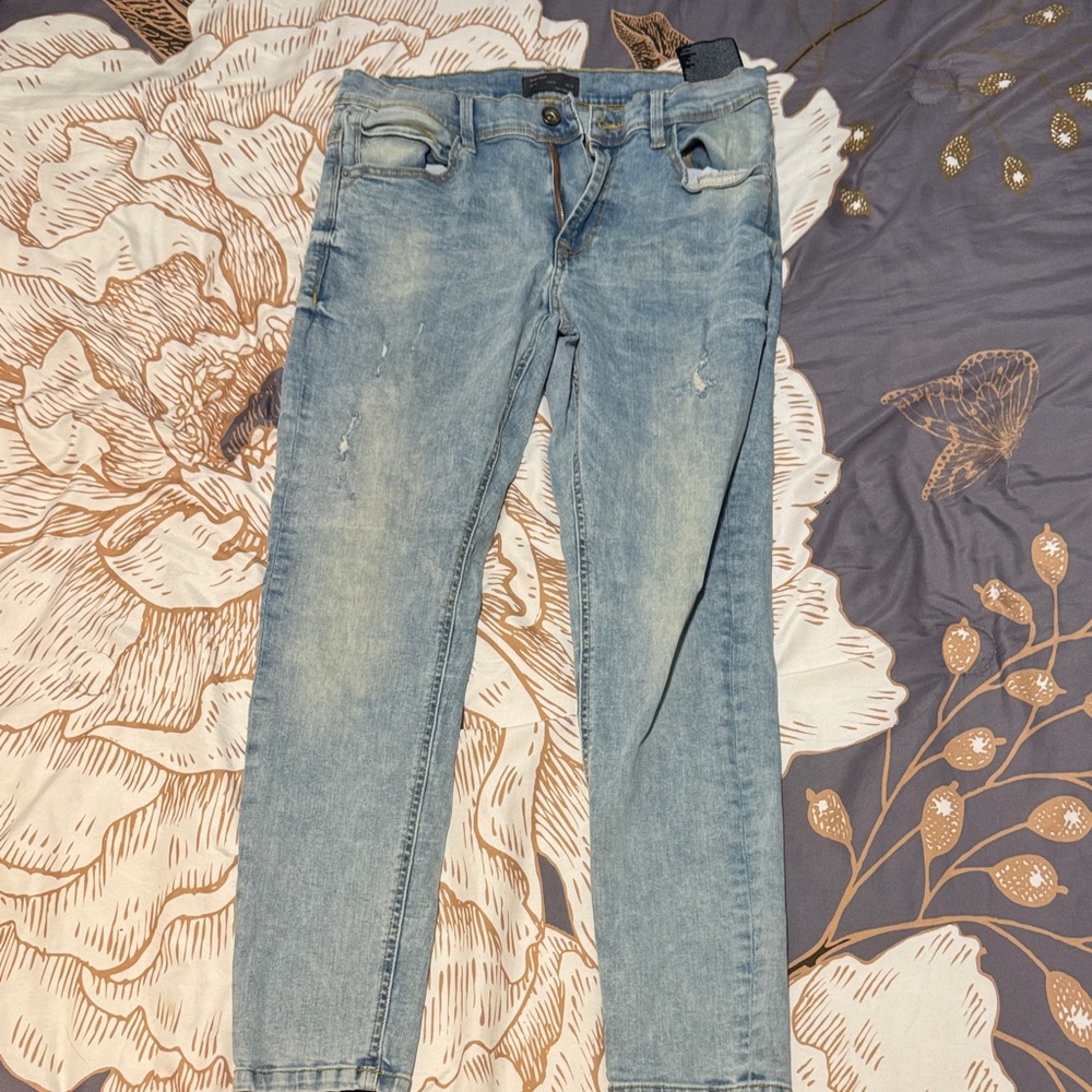 Zara Light Blue Skinny Jeans for Men